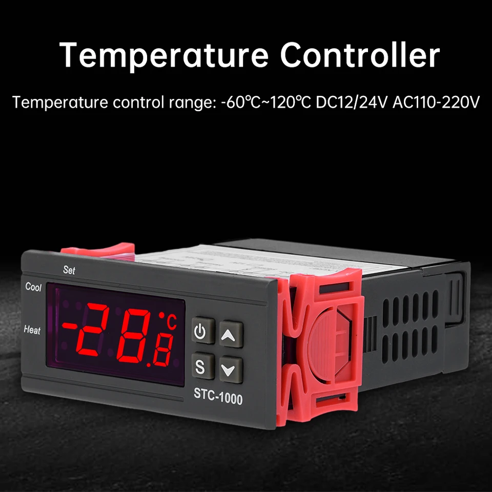 DC12/24V AC110 - 220V STC - 1000 affichage numérique micro-ordinateur contrôle de température interrupteur régulateur de température-60 ℃ ~ 120