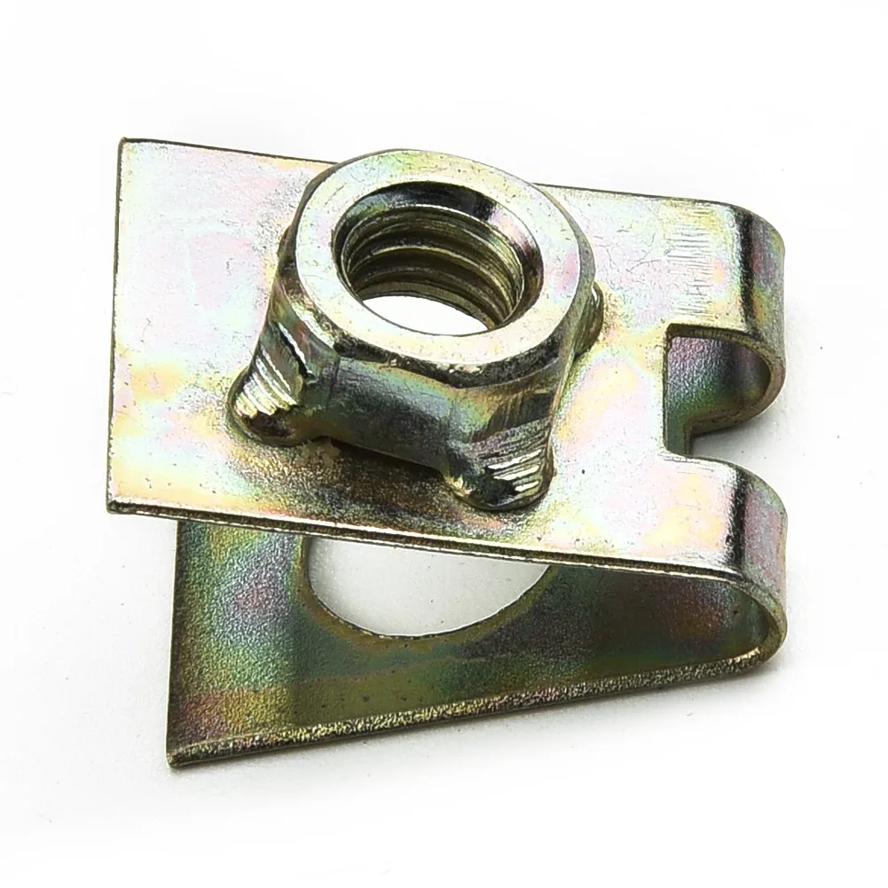 20X Car  U Shape Clips Speed Nuts Fastener Rivet M6 For Auto Car Pannel Fender Spring Metal Practical U-Clip Exterior Car Parts