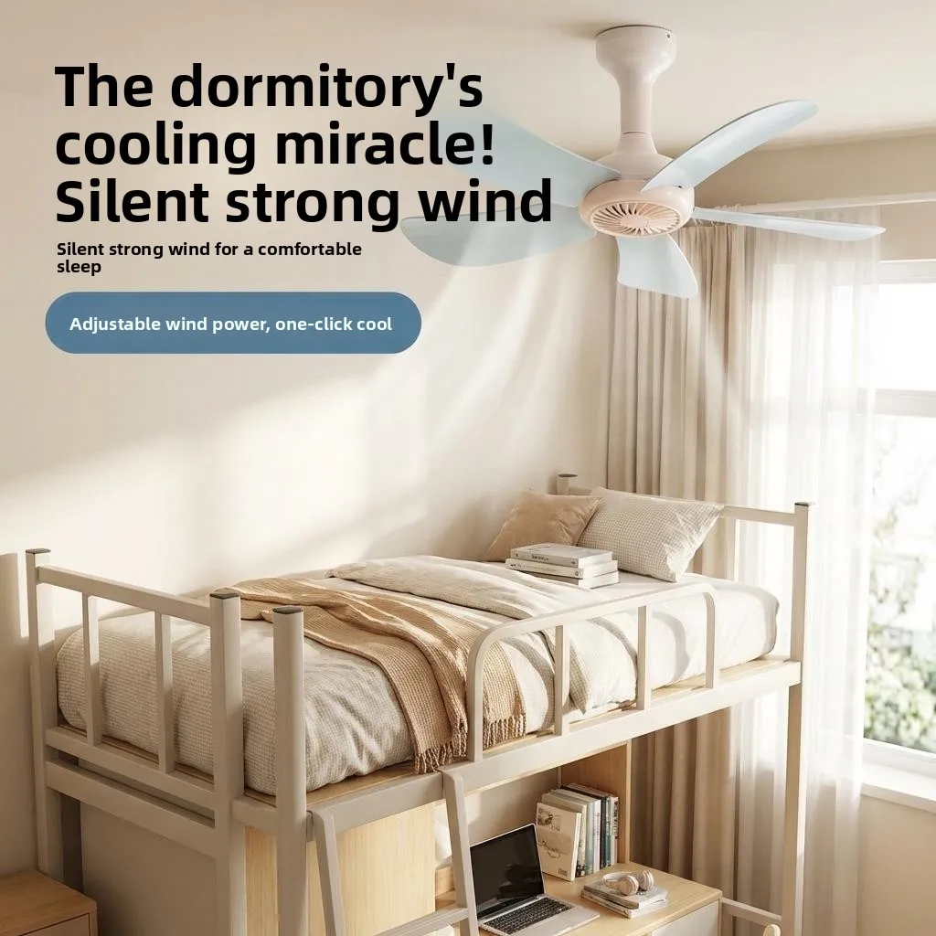 

Portable Hanging Fan for Student Dormitory Bed Mosquito Net Plug-In Cool Quiet Fan Small Style Office Use
