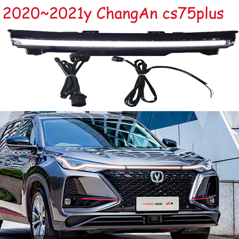 1set car bumper headlight ChangAn cs75 plus daytime light 2020~2022y DRL car accessories LED headlamp changan cs75 fog light