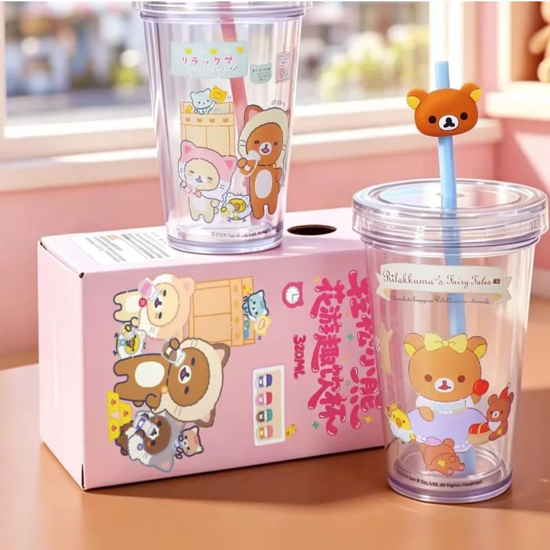 Spot  Cute Ins Cartoon Style Large-Capacity  Tumbler Portable Water Cup Car Water Cup Birthday Surprise Holiday Souvenir