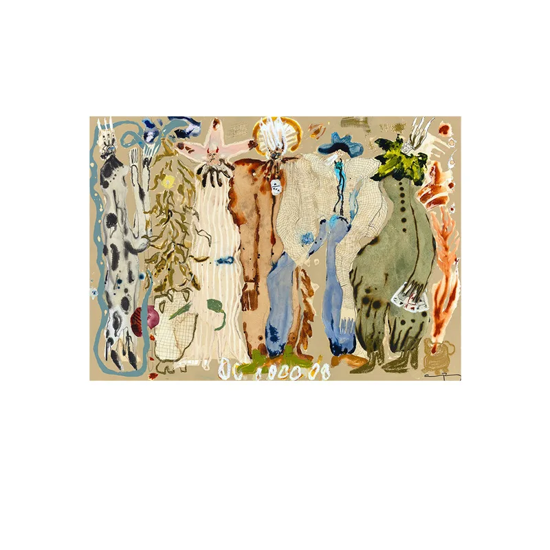 French medieval high-end niche art background wall, decorative painting