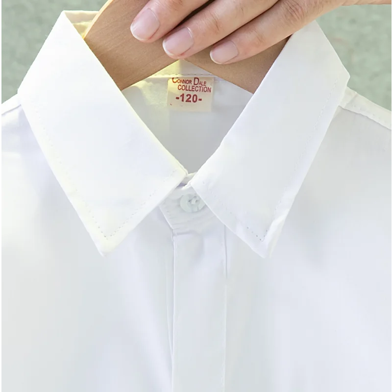 الربيع والخريف جديد الأبيض طويلة الأكمام طفل الفتيان قمصان لينة ومريحة ملابس الأطفال ل 90-180 سنتيمتر