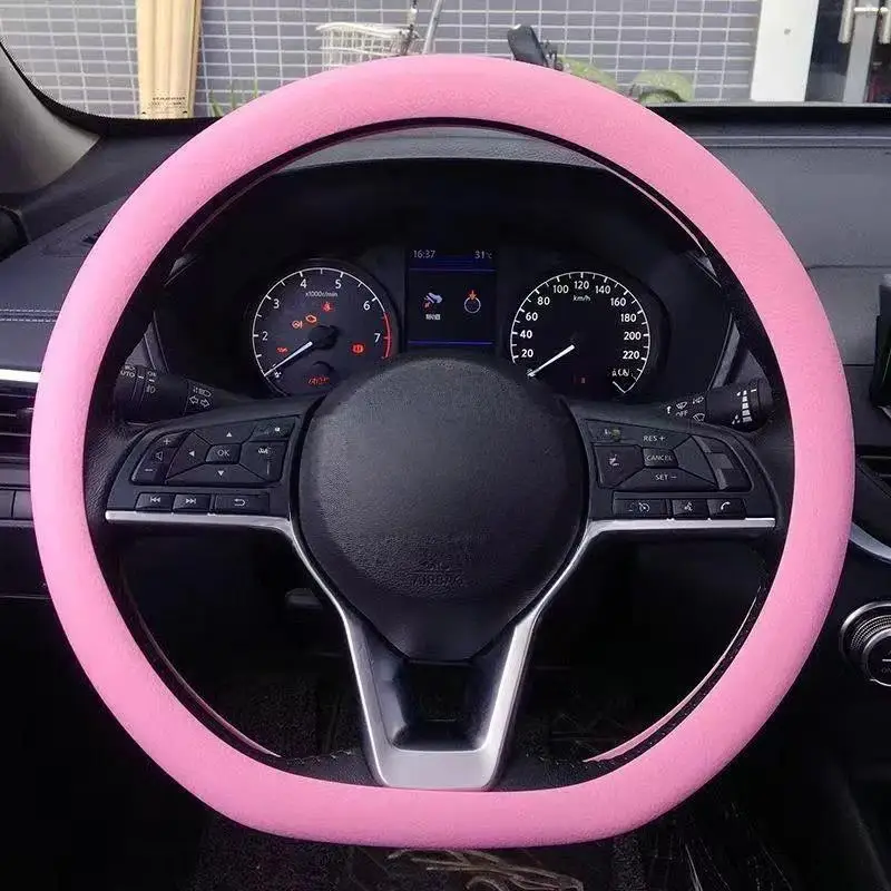 Silicone Steering Wheel Cover Eco-Friendly Non-Toxic 38cm Universal Car Wheel Protector for All Weather Car Driving Accessory