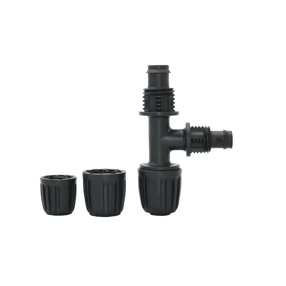 Tee Elbow End Plug, Encaixes de tubulação PE, Reduzindo o conector Barb, Acoplamento divisor de mangueira de jardim, 20mm a 16mm 4mm 7mm