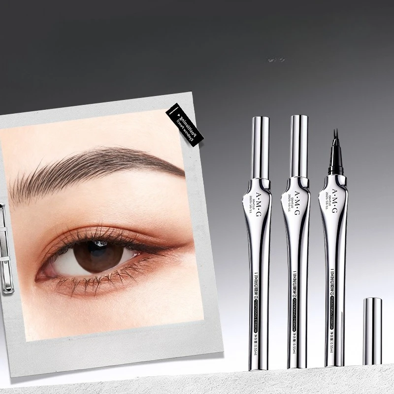 قلم حواجب مزدوج الشق مقاوم للماء ومقاوم للعرق، متعدد الاستخدام، تركيبة لا تلطخ لصالة الألعاب الرياضية والأنشطة اليومية والمبتدئين