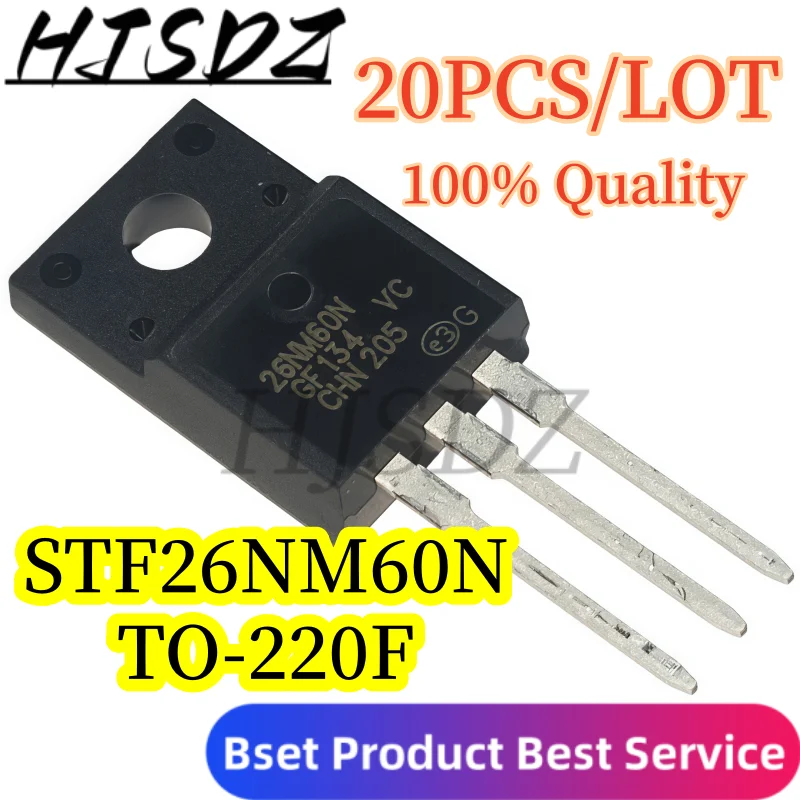 N-channel MOSFET【20-40PCS/LOT】100% New STF26NM60N 26NM60N TO-220 Chipset transistor In Stock