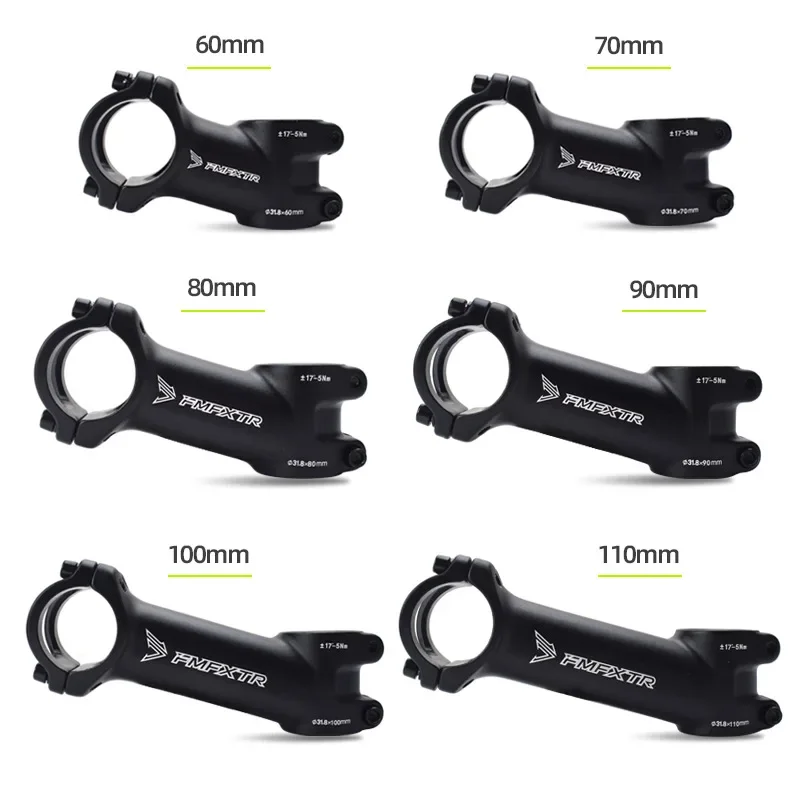 FMFXTR Bike Stem 31.8 60mm/70mm/80mm/90mm/100mm/110mm 10/17 Degree Mountain Bike Stem Riser Handlebar Stem for Road Bike