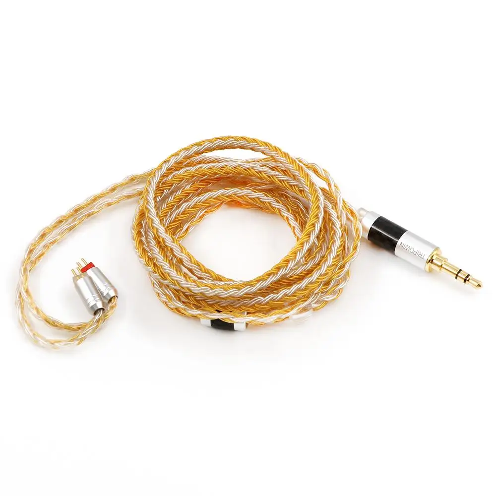 Trippowin zonie 16コアシルバーメッキケーブルspcイヤホンケーブル