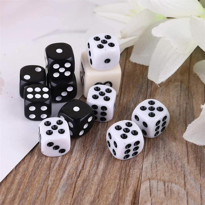 11Pcs/set New Backgammon Game Dice Set 10 Piece 12mm Ponit + 1 Piece Multiple Dice