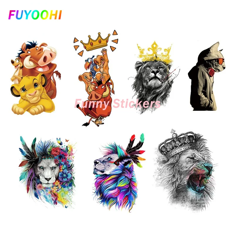 FUYOOHI Exterior/Protection Fashion Stickers Fashion Anime Simba King Lion Car Sticker Decal Decor Motorcycle PVC Stickers