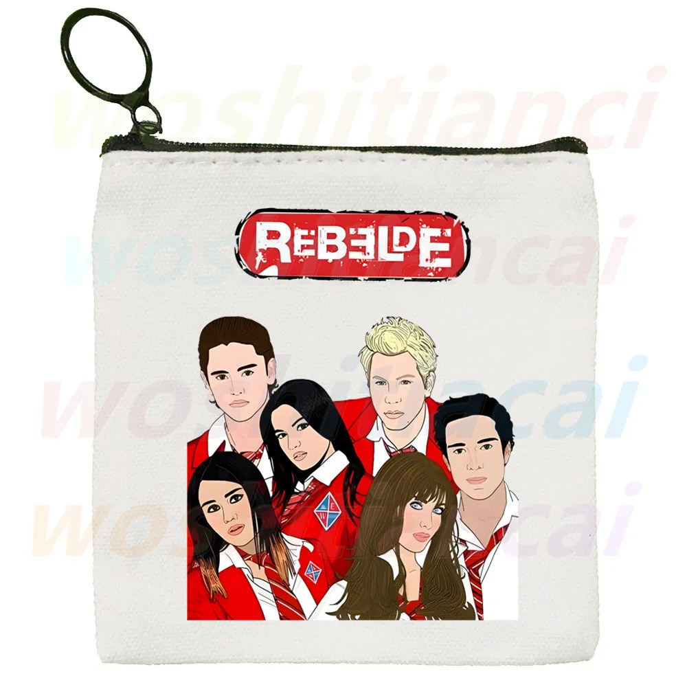 Rebelde RBD Canvas Purse Canvas Small Square Bag Key Storage Card Cartoon Coin Bag