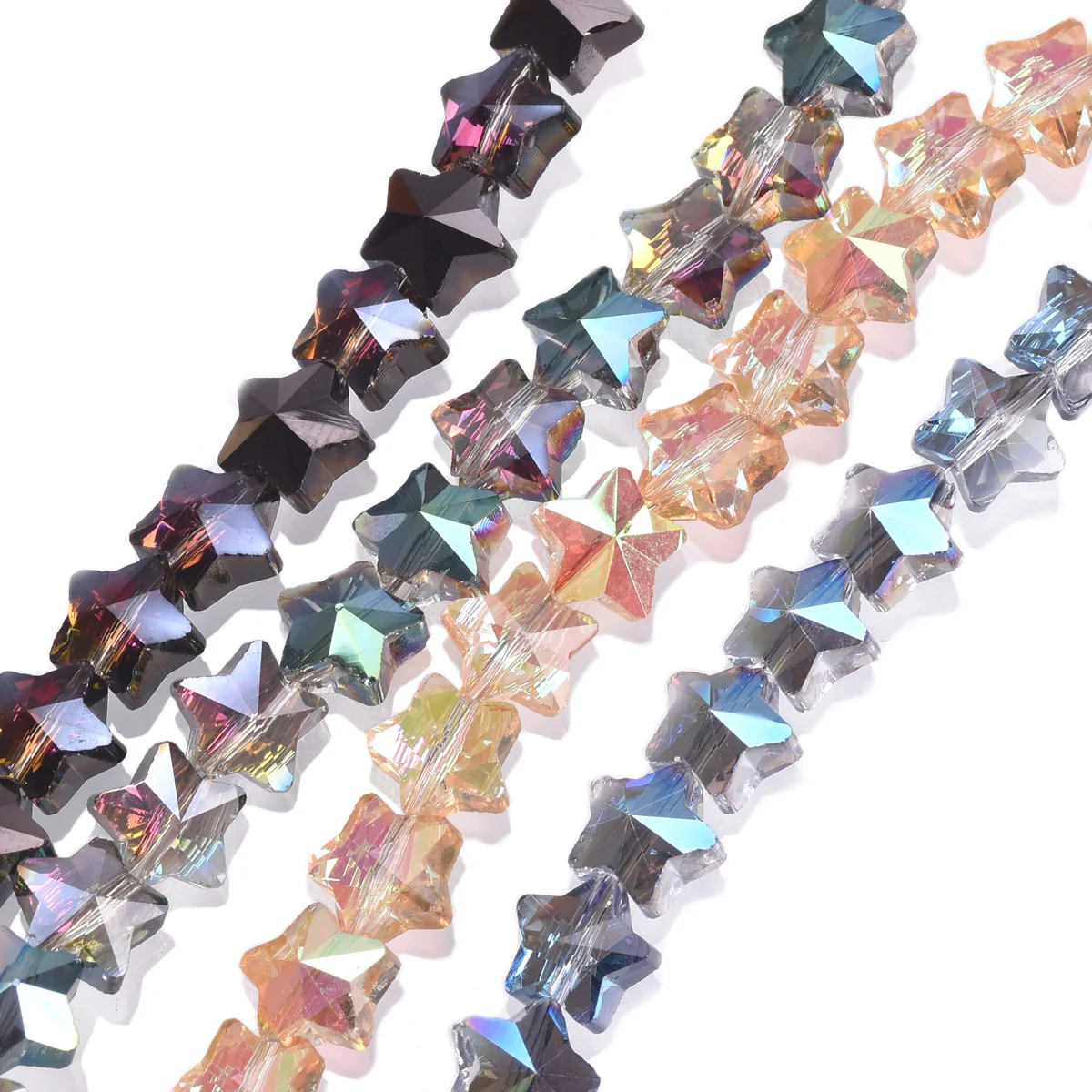 20pcs 8mm Star Shape Shiny Faceted Crystal Glass Loose Beads For Jewelry Making DIY Crafts Findings