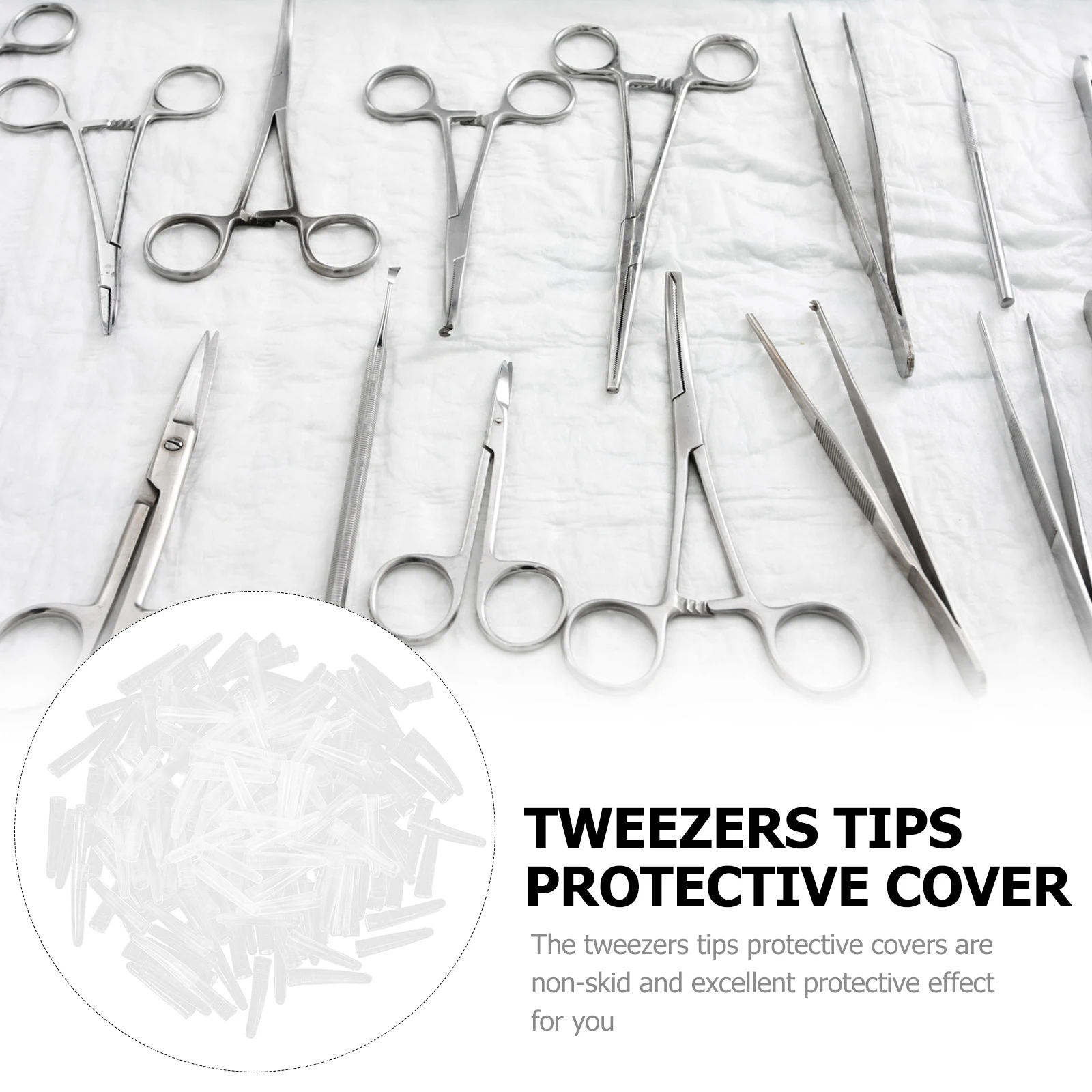 

200pcs Tweezers Tips Protective Cover Silicone Elbow Clip Non-Slip Tweezers Tip Protector For Home Professional Use Compact