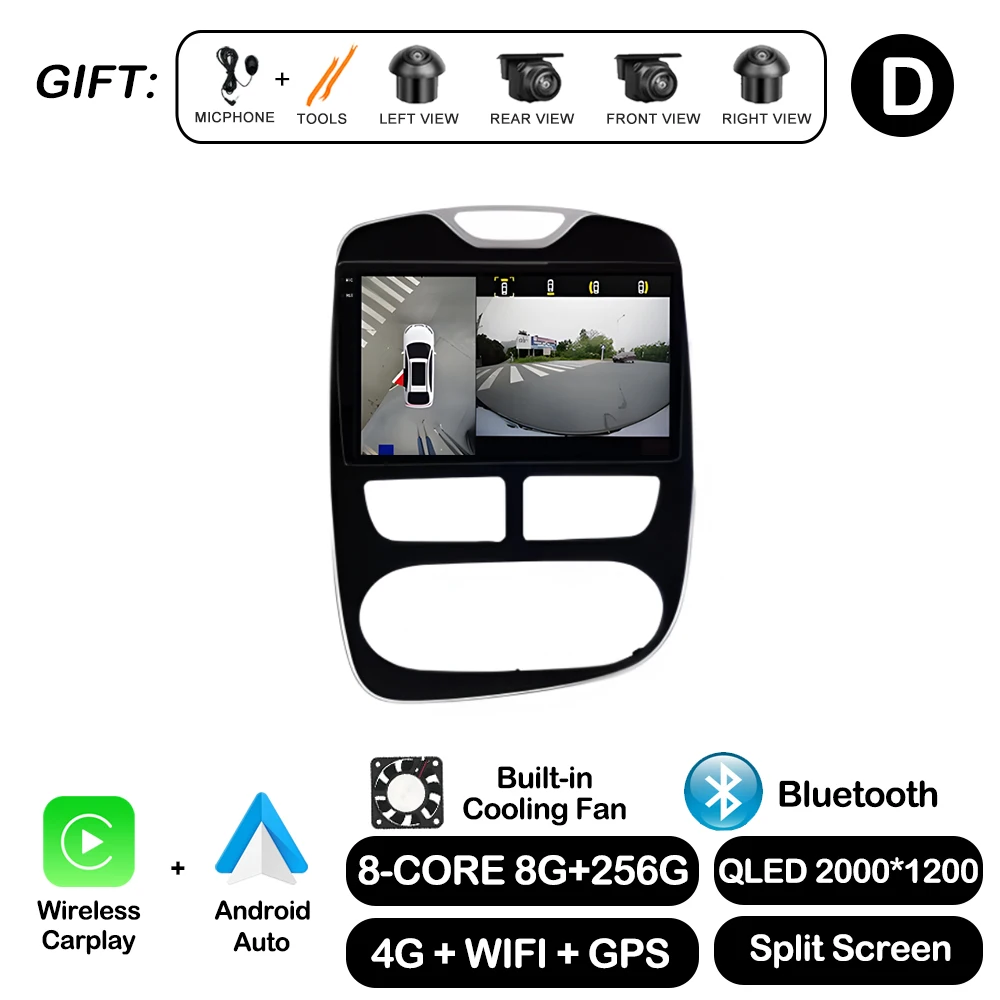 10 ''Voor Renault Clio 4 2012-2016 Carplay Autoradio Multimedia Video Player Android Auto 4G WIFI GPS navigatie DSP stereo BT