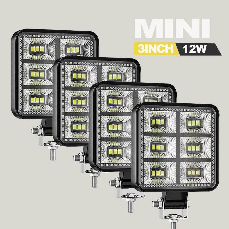 

18SMD Mini Work Light LED Running Lights 54W Bar Offroad 4X4 Spotlight 12V 24V For Jeep Truck Motorcycle Tractor LED Headlights