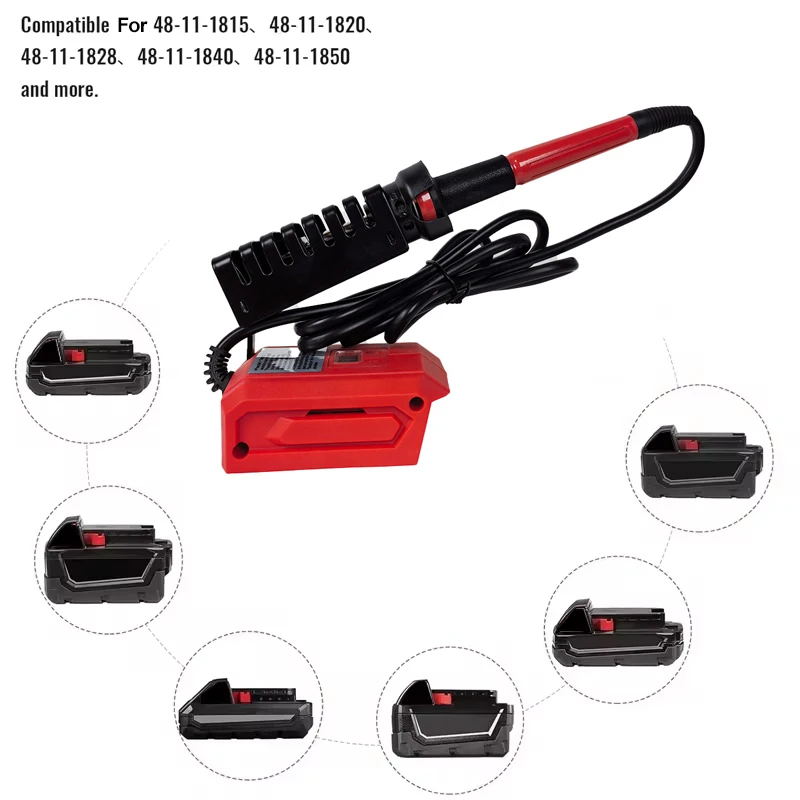 For Milwaukee 18V Battery 60W Electric Soldering Iron Wireless Welding Power Tool 300-500℃ Temperature Adjustable Fast Heating