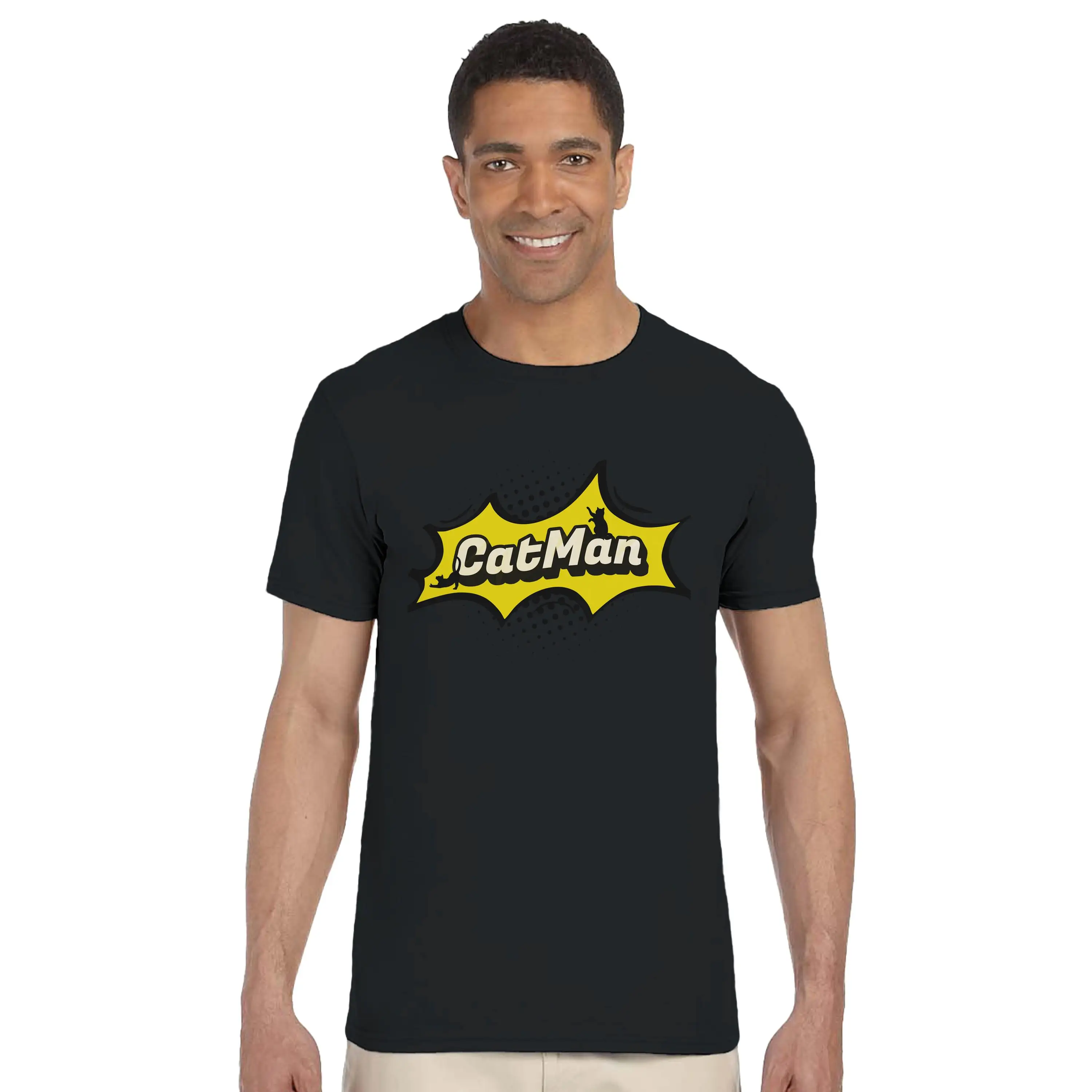 Cat Daddy Loose T-Shirt - Cat Man Superhero Style Comic T-Shirt - A Unique Funny Cat T-Shirt for Cat Lovers as a Special Gift