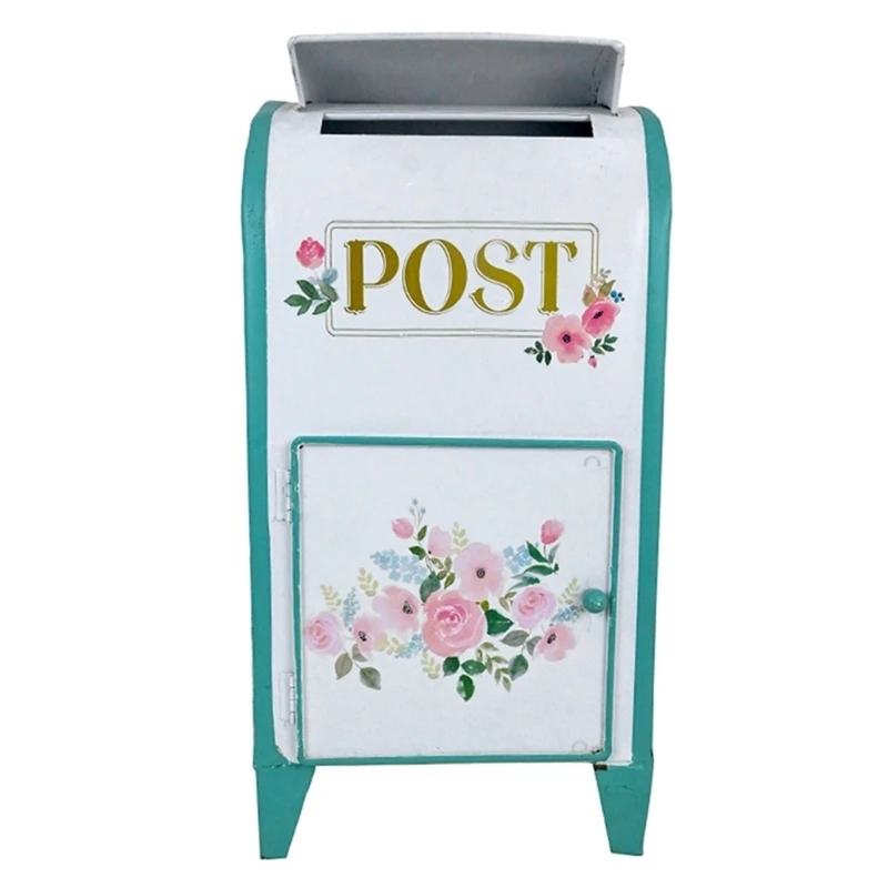 Mailbox Collection Box, Metal Freestanding Mail Slot Box with Front Access Door for Wedding Gift Table, Mail Display, D2RD