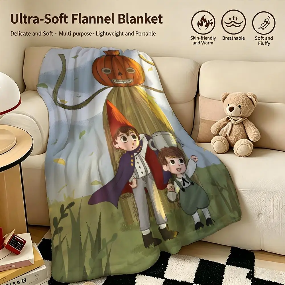 animation O-Over The Garden Wall-l Throw Warm Soft Flannel Blanket, Multi-use for Sofa Bed Camping Travel Nap