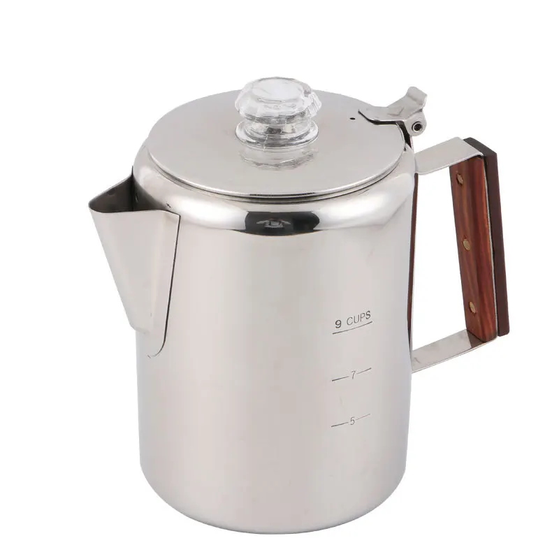 Stainless Steel Coffee Pots Short Mouth Coffee Pots Outdoor Camping and Picnic Batch Not Hot to the Hand