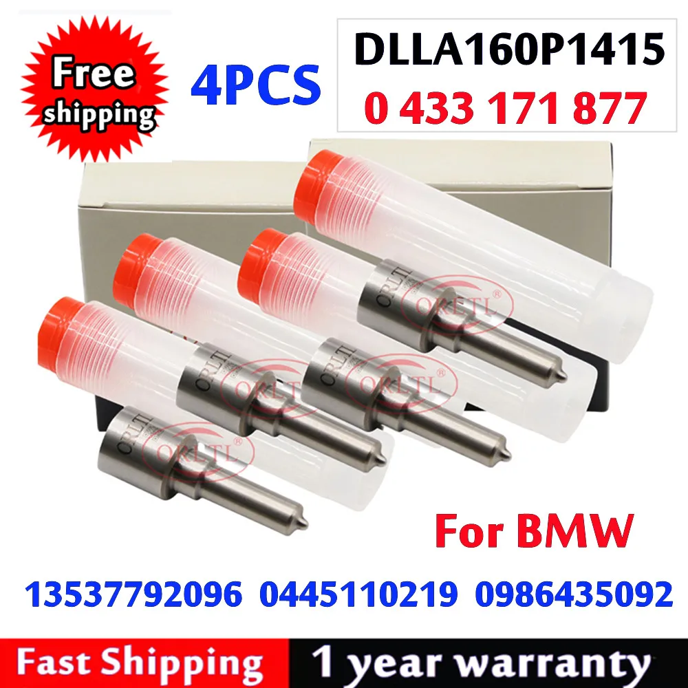 

4 PCS DLLA160P1415 Diesel Fuel Injector 0445110219 Nozzle 0 433 171 877 Diesel DLLA 160 P1415 For BMW 13537792096 0986435092