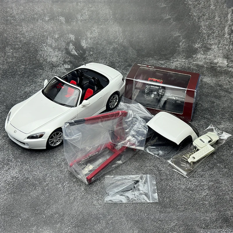 Motorhelix MH 1/18 escala Honda S2000 AP2 modelo de coche de aleación, motor adjunto, coche deportivo, regalo de vacaciones, regalo de cumpleaños