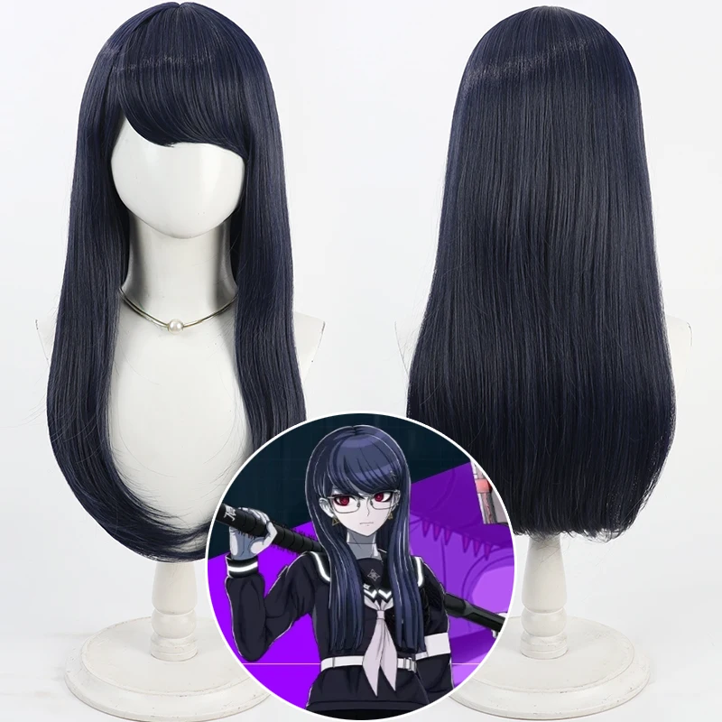 

The Hundred Line: Last Defense Academy Hiruko Shizuhara Cosplay Wig 65cm Dark Blue Heat Resistant Synthetic Hair