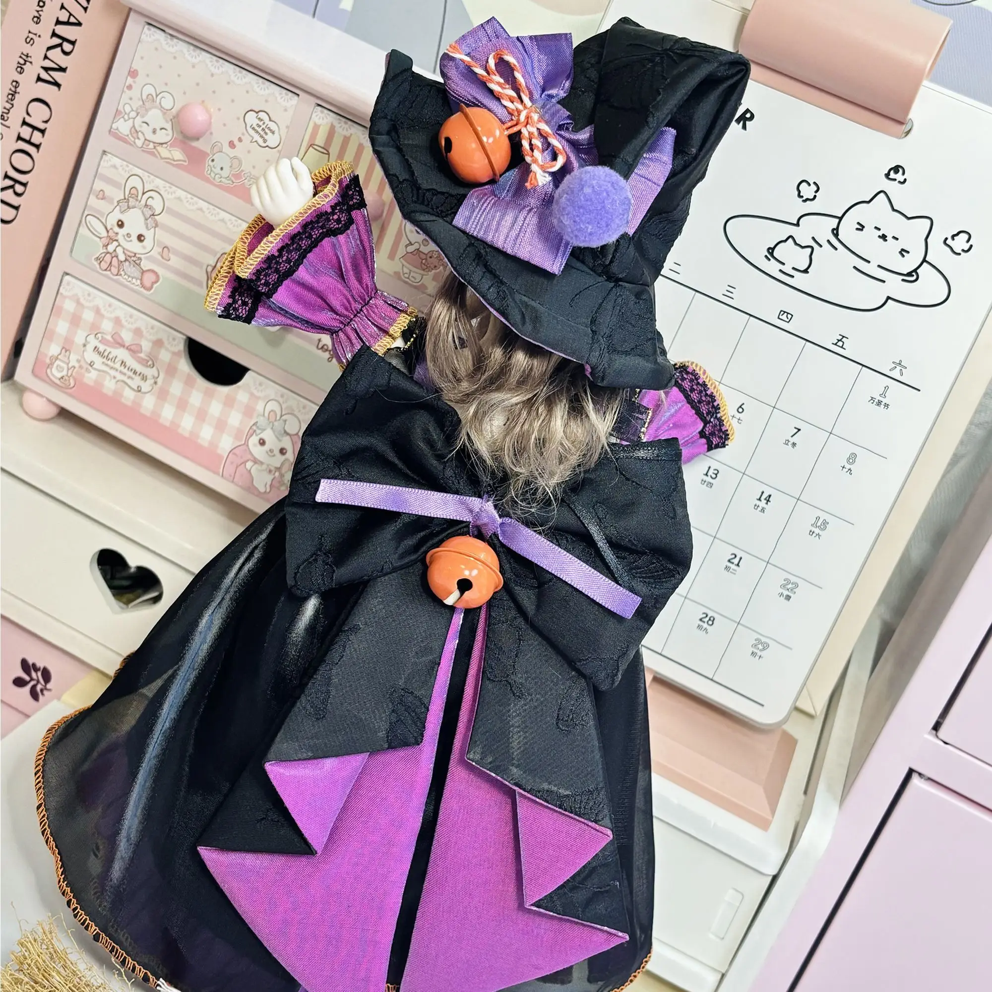 Halloween 1/6 BJD Doll Costume Suitable 30cm Role Playing Witch Set DIY Game Halloween Dress up Toy BJD Doll Accessories No Doll