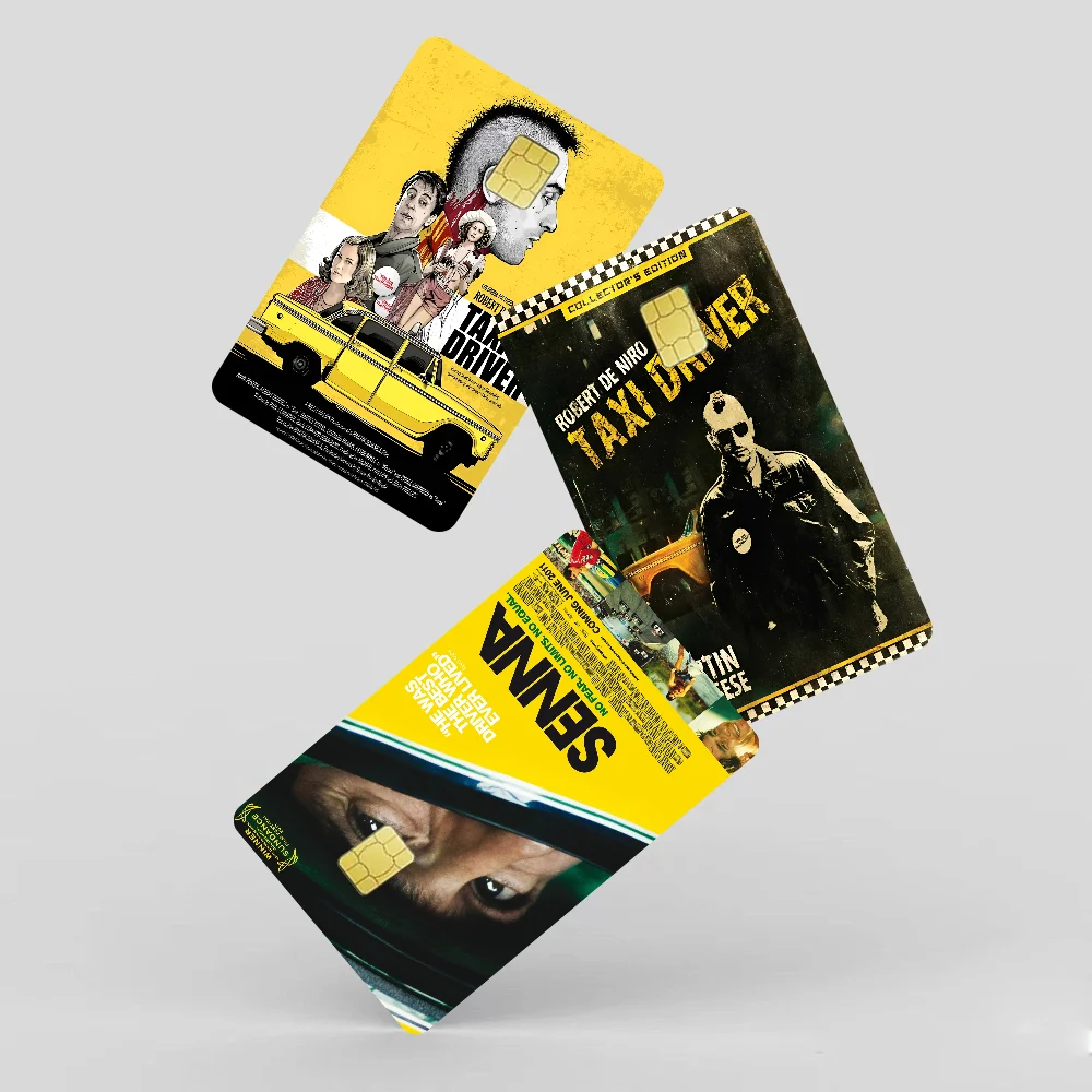 سائق سيارة أجرة أنيمي تنفق أو حفظ قذيفة مضحكة على قبالة رقيقة جدا لا تتلاشى ملصق غطاء الجلد لبطاقة الائتمان الخصم