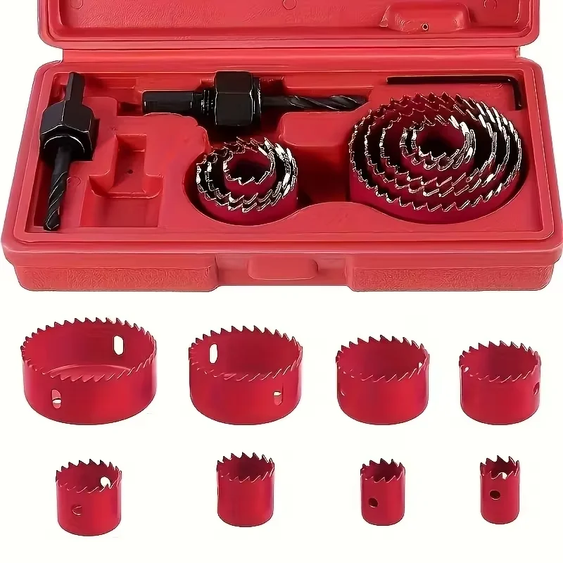 Woodworking Kits - 8pcs Woodworking Hole Saw Kit 19mm-64mm(3/4