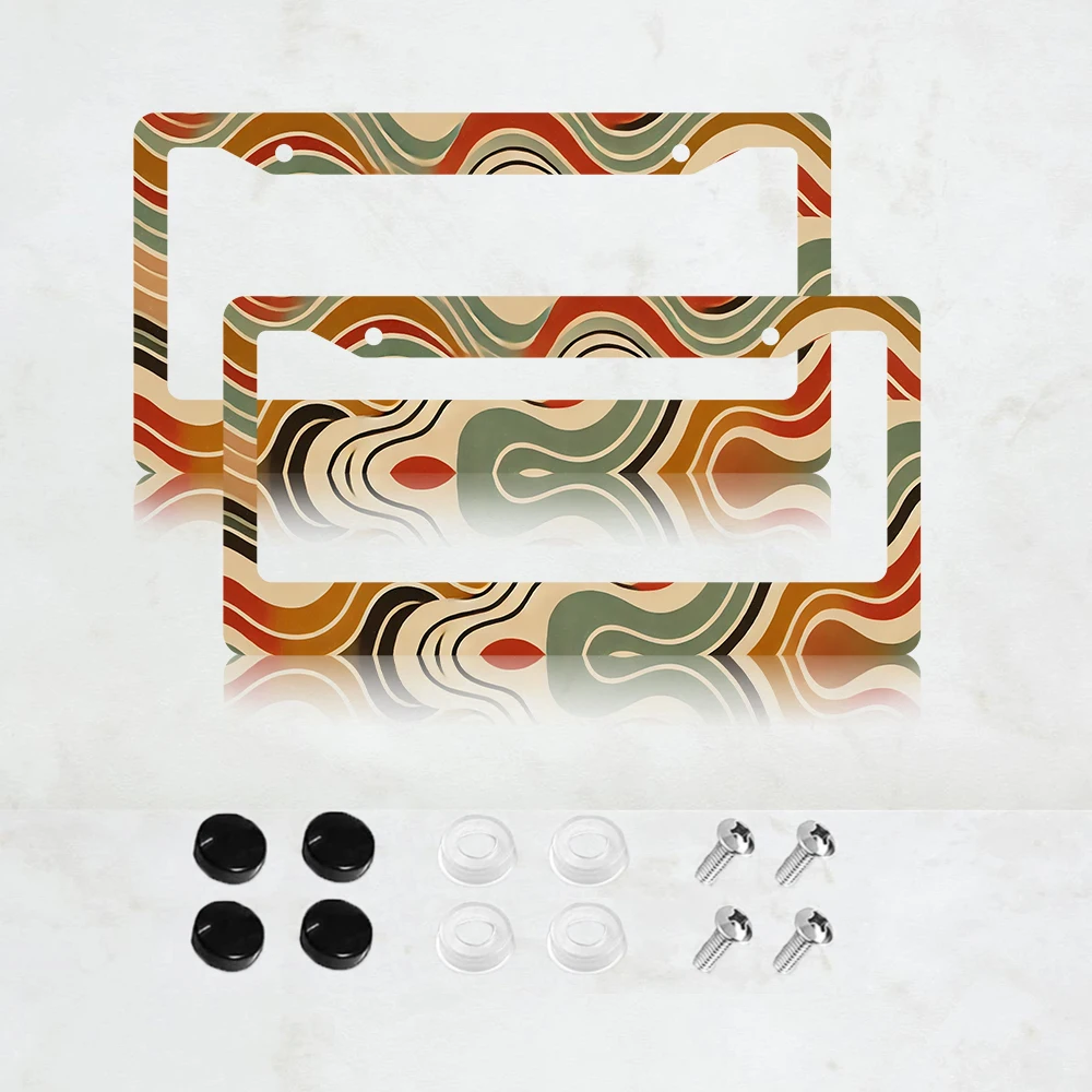 

2PC Sun Rays Bending License Plate Frames Aluminum License Plate Frame - 6 x 12 Inch US Standard Size, Decorative Car