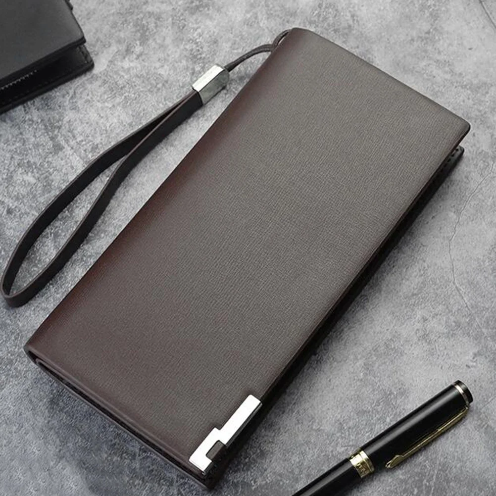 

Large Capacity Wallet PU Long Paragraph Zippered Multi Card Slots Holder Phone Cash Storage Bag for Men Father Friends