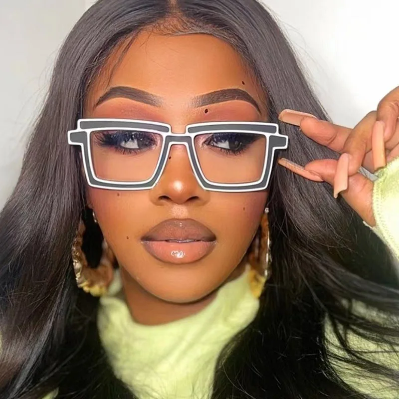 Quadratische Anti-Blaulicht-Brille für Damen, Modische Bunte Brillengestelle, Computer-Sehhilfe, Damenbrille