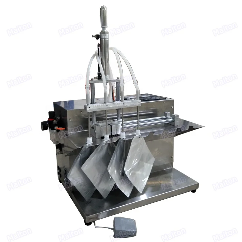 semi automatic liquid soap stand pouch filling and capping machine