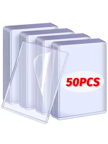 1/25/50Pcs Transparent Korean Kpop Card Sleeve with Protective Film Clear Card Holder Idol Photo Game Card Cover 35PT