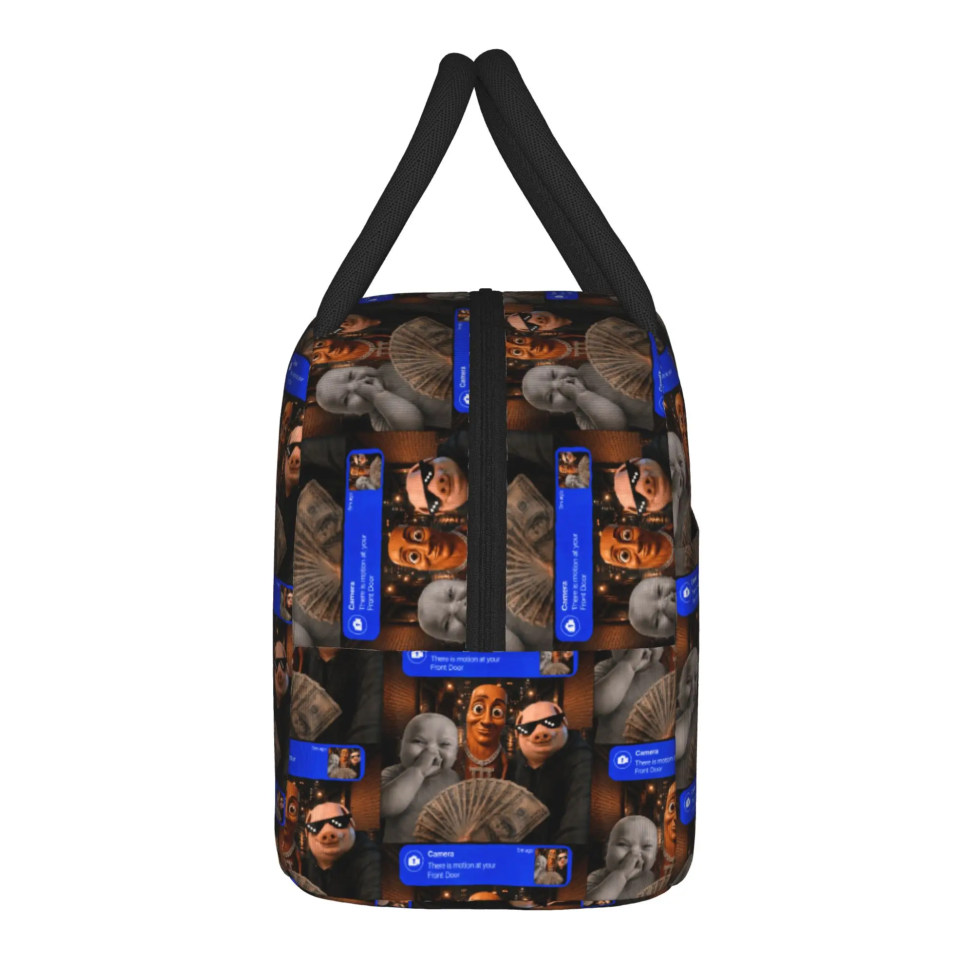 Motion at Your Front Door Tung Sahur John Pork Ai Baby Meme Lunch Bag For Child  Graphic Design Lunch Box Fun Picnic Cooler Bag