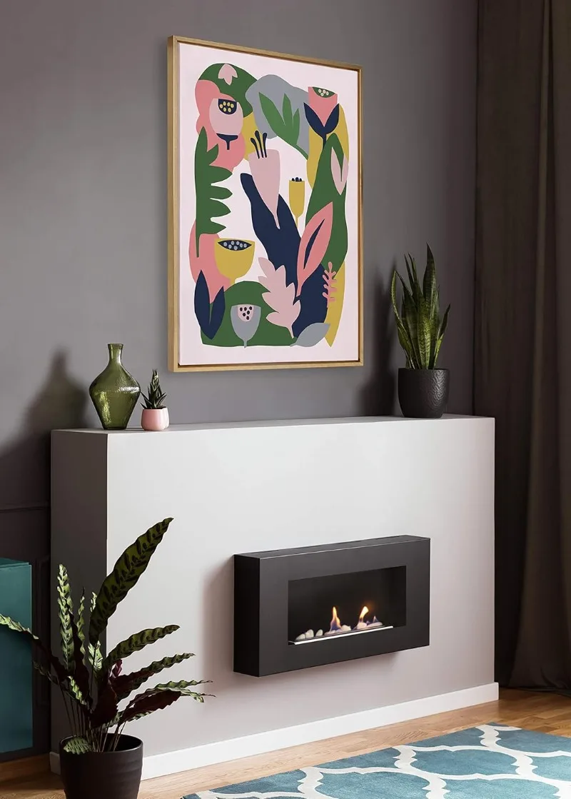 لوحة فنية جدارية من القماش بإطار للحديقة من ميريام فان نست، 28 × 38 ذهبي، ديكور حائط مستوحى من الطبيعة #4