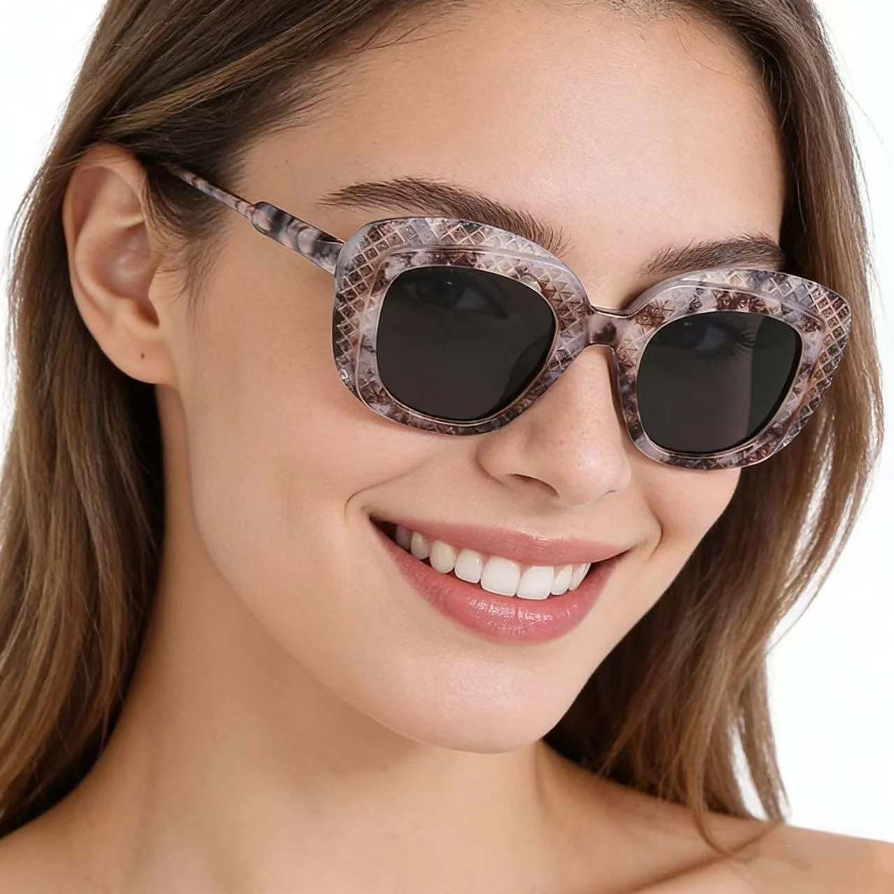 

FashionThick Butterfly Glasses Frame Sunglasses for Women Uv400 Protection Shade Cat Eye Sun Glasses