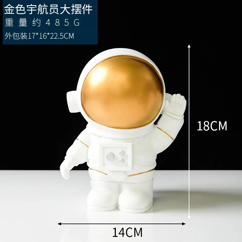 1pc Resin Spaceman Sculpture Home Desktop Decorations Astronaut Figure Statue Educational Toys Figurine Kids Gift Wave Hands Man