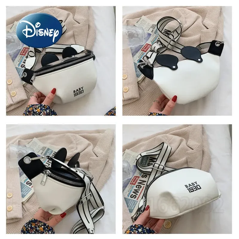 Nuevo bolso de cintura de Mickey de Disney para mujer, bolso cruzado de marca de lujo para mujer, bolso de pecho de moda de dibujos animados de gran capacidad de alta calidad