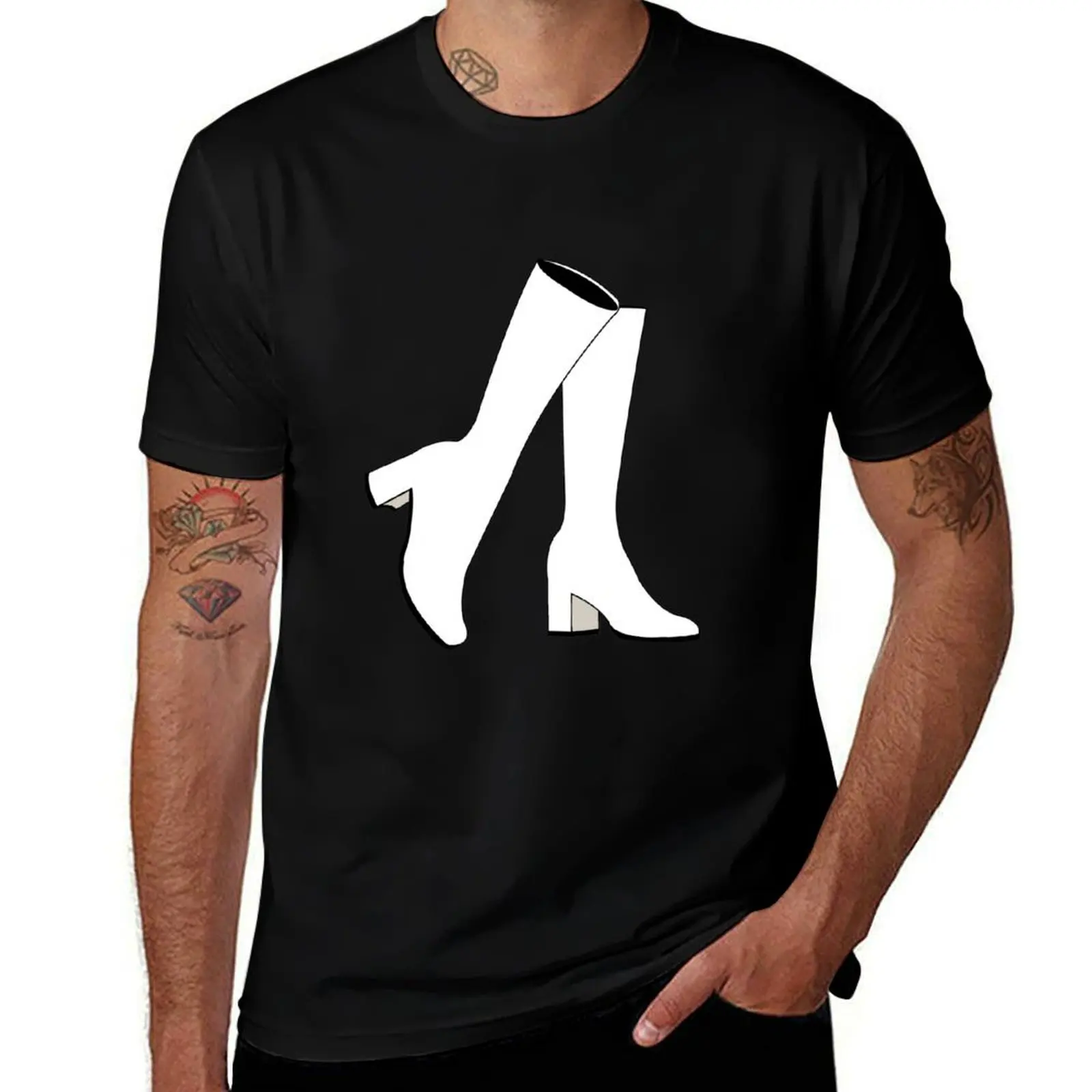 

White Gogo Boots T-Shirt t shirts for man cotton funny man t shirt summer T-Shirt