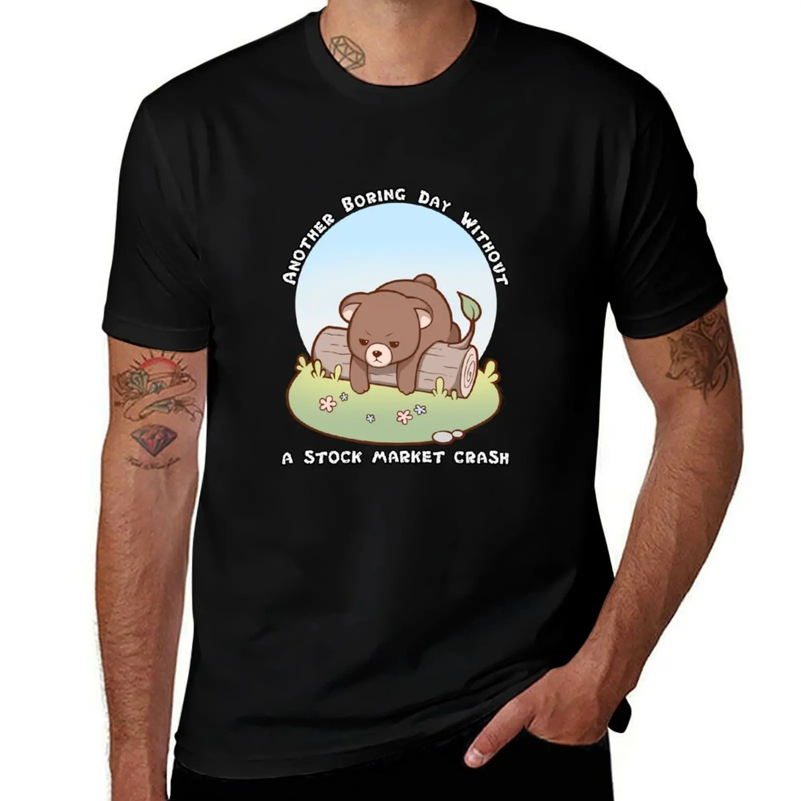Another boring day without a stock market crash T-Shirt Work Basic Short Sleeve Top