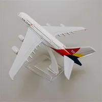 Alloy Metal Korean Air Asiana Airlines A380 Diecast Airplane Model Asiana Airbus 380 Airways Plane Model Aircraft Gifts 16cm