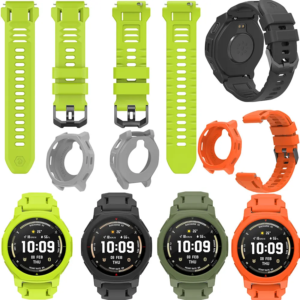 Behua pulseira de silicone macio e capa para huami amazfit T-REX 3 pro 44mm pulseira smartwatch para amazfit T-rex3 pro pulseira