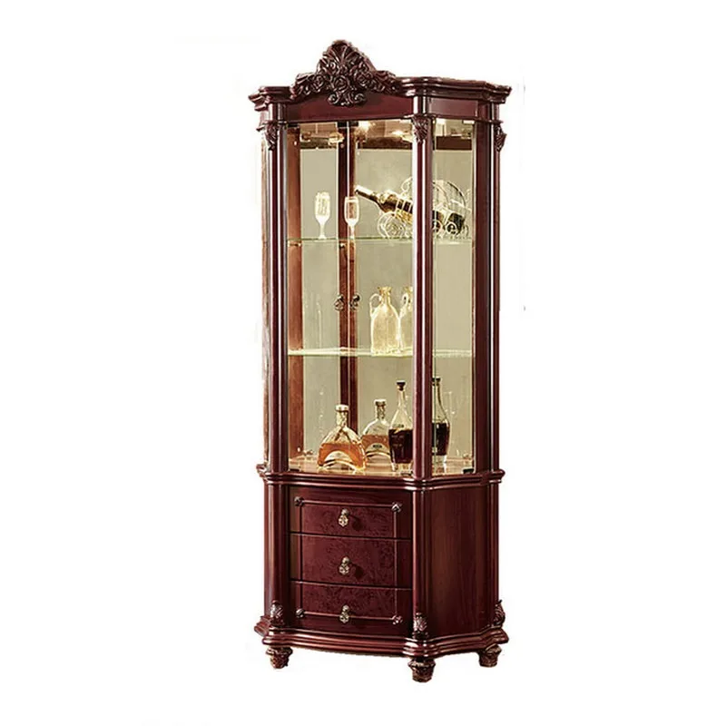 European wine cabinet light luxury high-end living room against the wall European glass jewelry cabinet display cabinet locker T