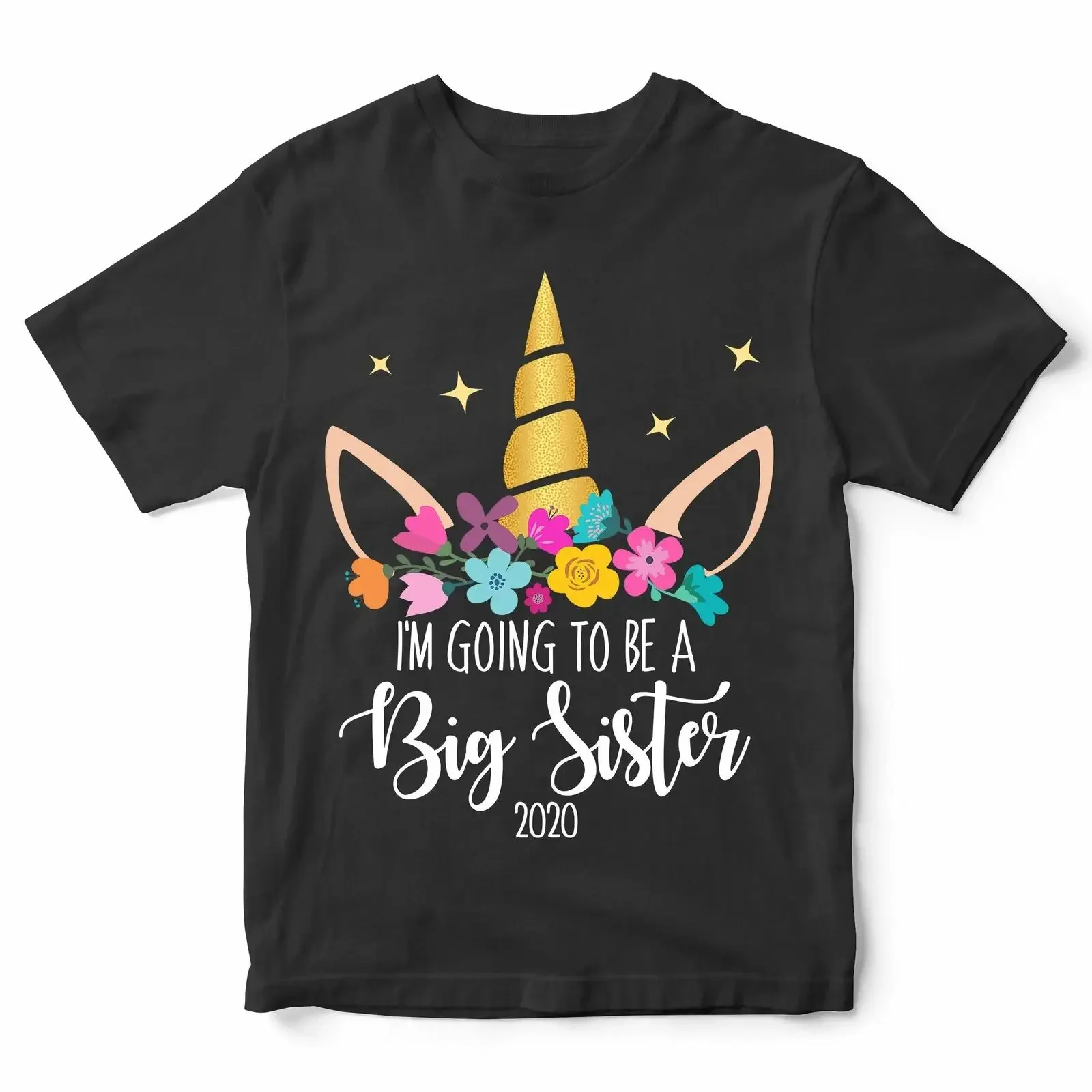T-Shirt „Im Going To Be A Big Sister“ süß gefördert Einhorn Geschenk Jahr hinzufügen Vintage Washed Soft Fashion Vielseitig