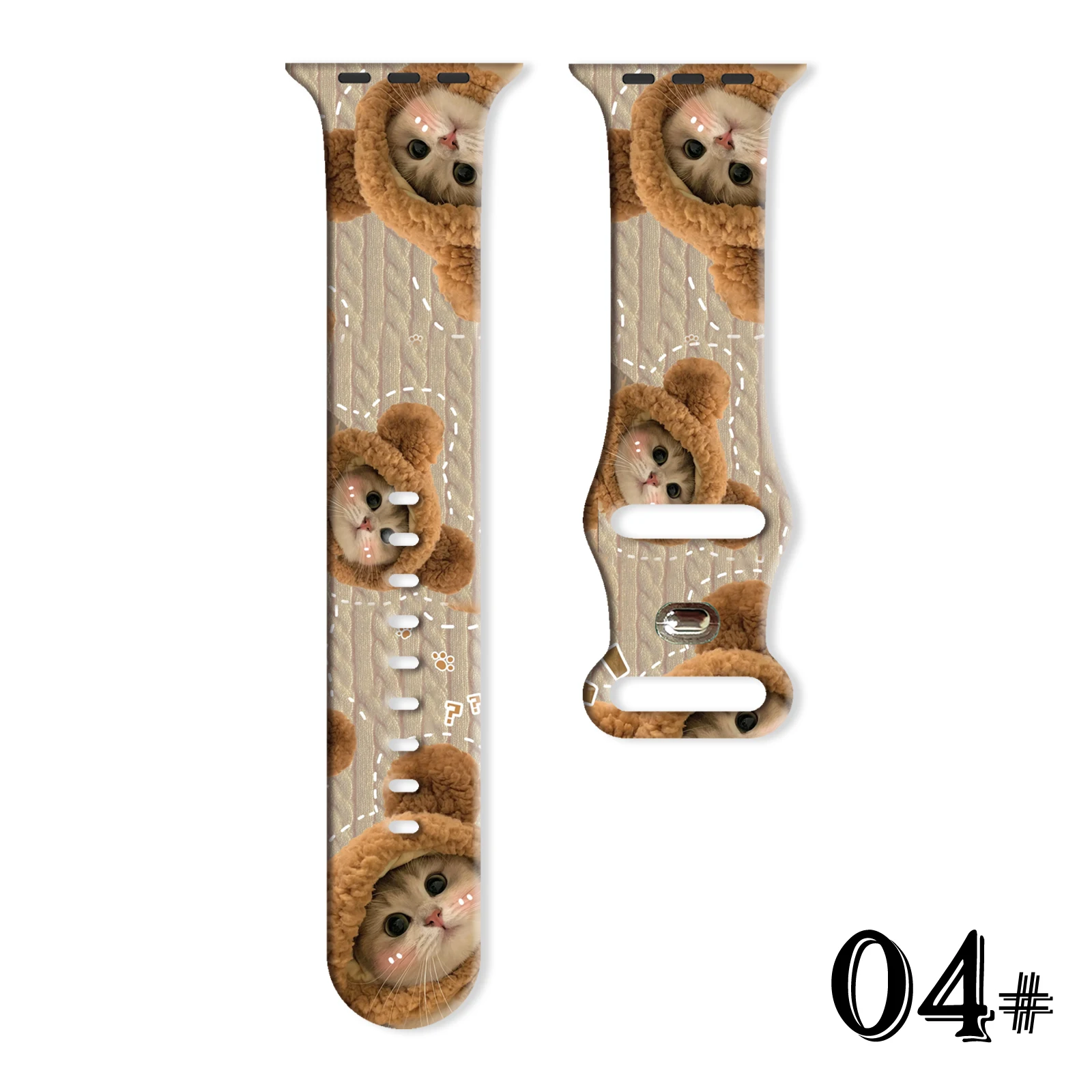 

Cat And Dog Printed Strap for Apple Watch 11 10 9 8 Silicone Band Replaceable Bracelet for iWatch 46mm 44mm 42mm 41mm Watchband