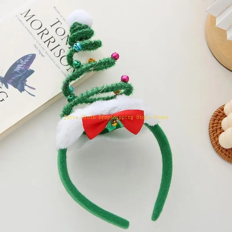 الأحمر شجرة عيد الميلاد أغطية الرأس الربيع عقال الكرتون حزب زي الشعر Accessori 10CD #4