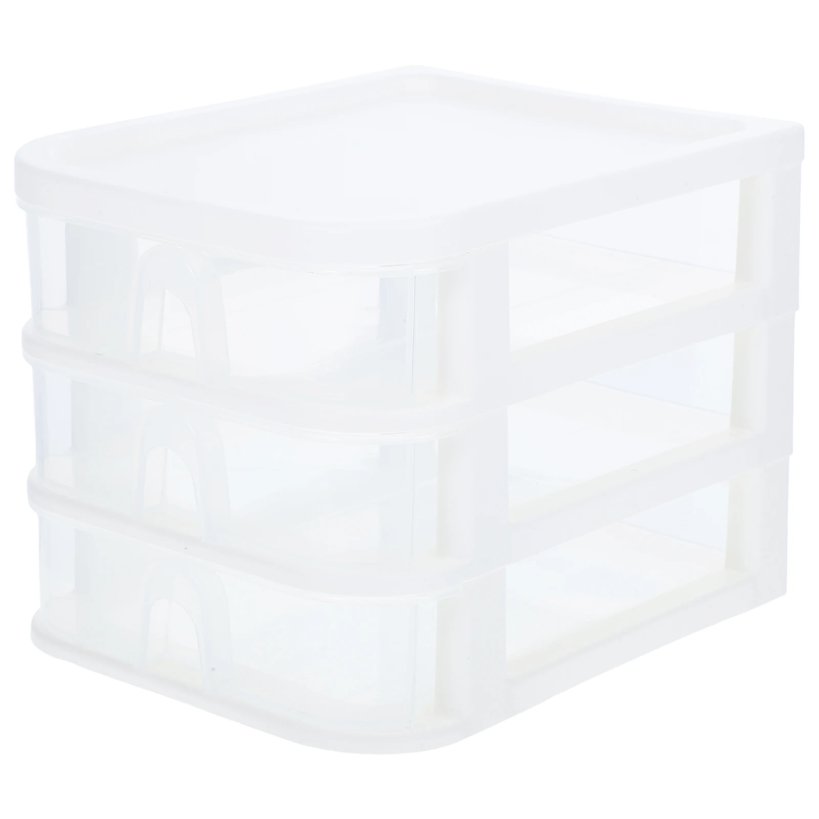 

Desktop Drawer Storage Box White Color Smooth Operation Transparent Design Longlasting Plastic Desk Organizers